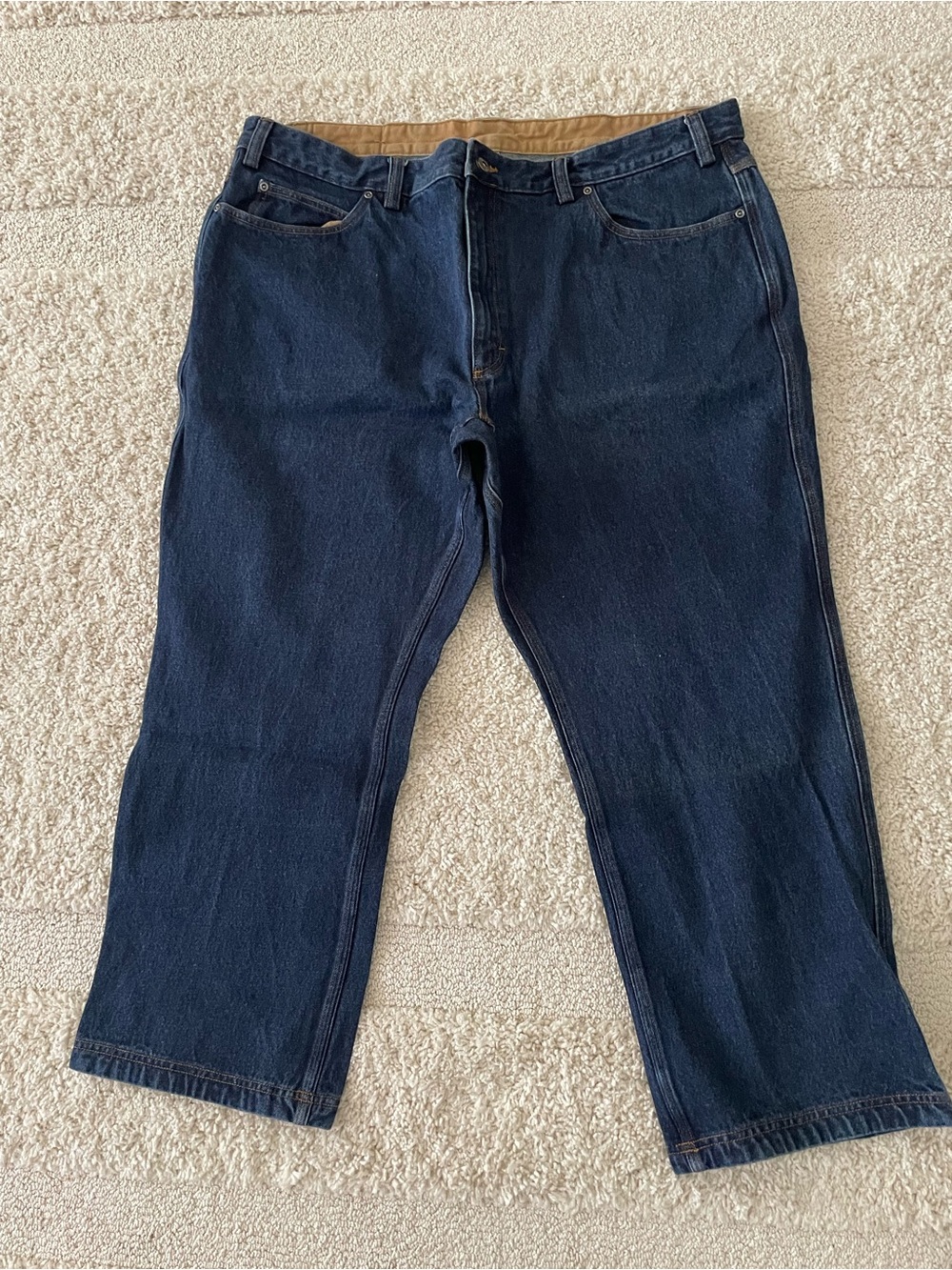 Duluth Trading Co Navy Straight-Leg Jeans